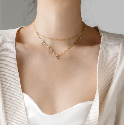 Crystal Double Layer Necklace - KADs 